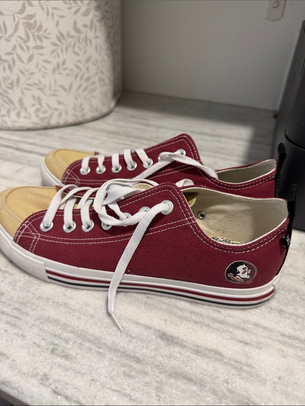Florida State Burgundy Canvas Low-Top Sneakers with Tan Toe